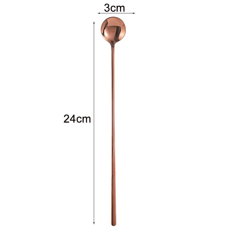 Szivárvány színű kávétea keverőkanál hosszú nyelű fagylalt desszert kanalak környezetbarát rozsdamentes acél étkészlet konyhai kellékek