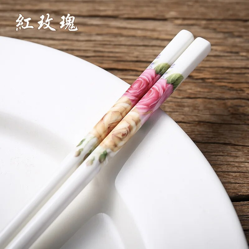 Könnyű luxus skandináv asztali edények, penészálló sushi pálcikák, 24 cm-es pasztorális sorozatú Food Stick kerámia pálcikák, éttermekbe