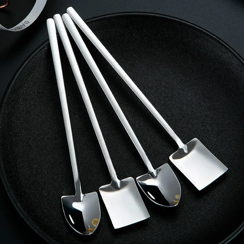 Kávékanál evőeszköz készlet rozsdamentes acél retro vaslapát fagylalt kanál kanál Kreatív kanál teáskanál divatos étkészlet