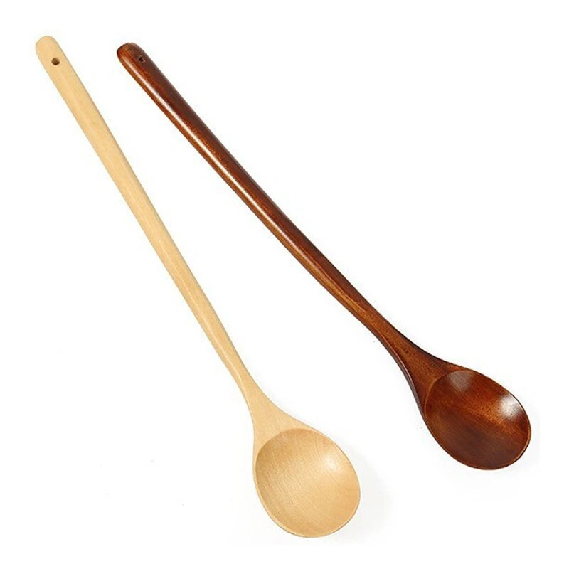 33 cm hosszú nyelű fakanál japán stílusú kávékeverő rúd tea desszert kanál keverő leves kanál étkészlet konyhai kellékek