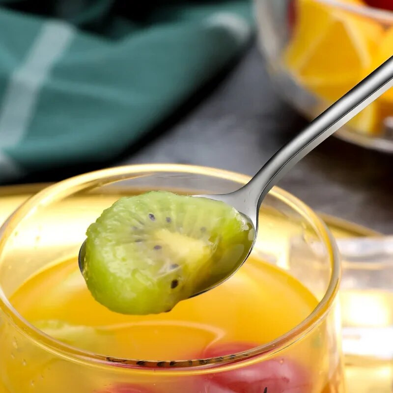 304 rozsdamentes acél étkészlet kanál teáskanál desszert kávé fagylalt kanalak konyhai kiegészítők báreszközök új hosszú nyél