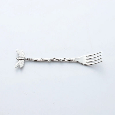 Νέο επιδόρπιο πιρούνι Vintage Dragonfly Branches Leaves Shape Mini Ice Cream Coffee Milk Mixing Fork Exquisite πιρούνι Επιτραπέζια σκεύη κουζίνας
