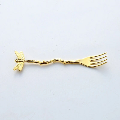 Νέο επιδόρπιο πιρούνι Vintage Dragonfly Branches Leaves Shape Mini Ice Cream Coffee Milk Mixing Fork Exquisite πιρούνι Επιτραπέζια σκεύη κουζίνας