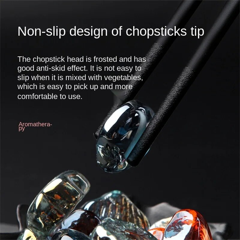 Egy pár háztartási pálcika Kiváló minőségű antibakteriális 99,9%-os élelmiszeripari minőségű műanyag borostyánötvözet ajándék éttermi pálcikákhoz D455