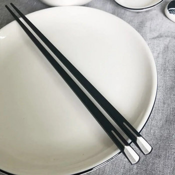 1 двойка японски китайски пръчици за суши с пръчици за гореща тенджера Метални корейски пръчици за многократна употреба Здравословна храна Съдове от сплав