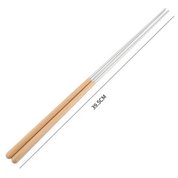 Chopsticks μήκους 40 cm από ανοξείδωτο ατσάλι Noodle Frying Food Chop Stick Κουζίνα Αντιολισθητική Ξύλινη Λαβή Αντιζευκτικό Εργαλείο μαγειρέματος σε ζεστή κατσαρόλα