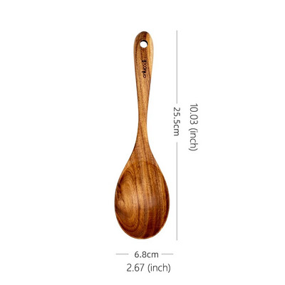 onlycook διπλής χρήσης Salah πιρούνι κουτάλι Ενσωματωμένο οικιακό ξύλινο κουτάλι για σούπα Κουτάλι ανάμειξης Μεγάλο ξύλινο κουτάλι ιαπωνικού στυλ