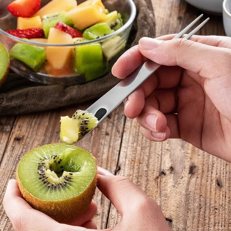 2/4 db Spork desszert villa kanál többszörös használatra rozsdamentes acél arany torta desszert villa gyerekeknek torta saláta konyhához Bento ételválogatás