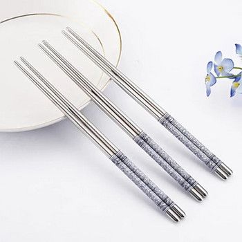 Chopsticks από ανοξείδωτο χάλυβα Φορητά αντιολισθητικά μπαστούνια τροφίμων Επιτραπέζια σκεύη πορσελάνινα σχέδια κινέζικα chopsticks επιτραπέζια σκεύη κουζίνας