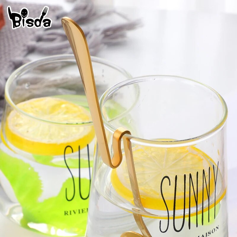 Lógó csésze kávéskanál szív alakú rozsdamentes acél gombóc Ezüst cukor desszert kanalak arany keverő teáskanál uzsonnalé eszközök