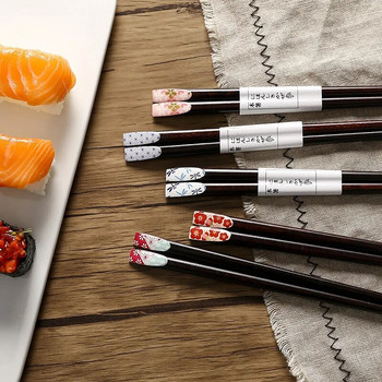 1 чифт японски шестоъгълни пръчици за хранене Дървени суши юфка за бързо хранене Пръчици за котлети Посуда Кухненски бар Консумативи Китайски прибори за хранене
