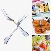 1vnt vaisių šakutė nerūdijančio plieno sidabrinė dvidantė šakutė pyragas desertinė šakutė Western Small Fork namų virtuvės reikmenys