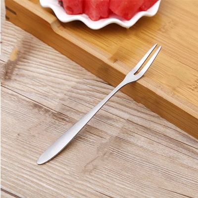 1vnt vaisių šakutė nerūdijančio plieno sidabrinė dvidantė šakutė pyragas desertinė šakutė Western Small Fork namų virtuvės reikmenys