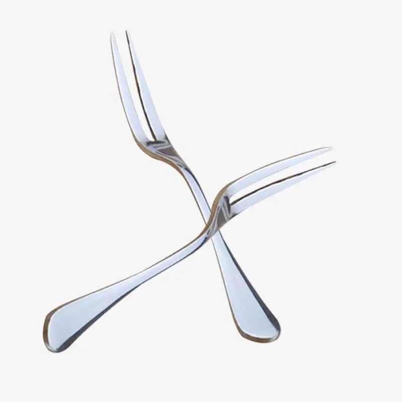 1vnt vaisių šakutė nerūdijančio plieno sidabrinė dvidantė šakutė pyragas desertinė šakutė Western Small Fork namų virtuvės reikmenys