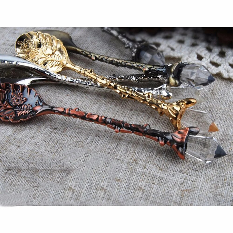 1kom retro kristalna žličica za kavu izrezbareni cvijet Mala žličica za desert za popodnevni čaj Mali poklon za suvenir