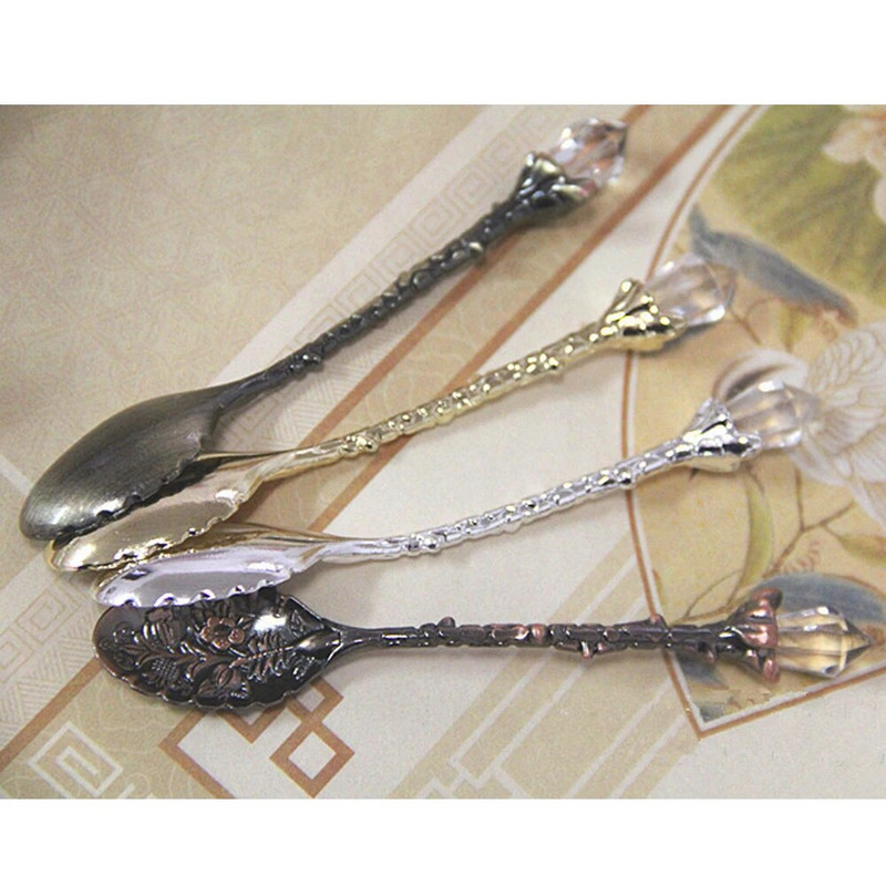 1kom retro kristalna žličica za kavu izrezbareni cvijet Mala žličica za desert za popodnevni čaj Mali poklon za suvenir