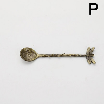 Magustoidulusikas Vintage Dragonfly Oksad Lehed Kuju mini Jäätis Tarretis Kohv Piim Segamislusikas Peen lusikas kööki