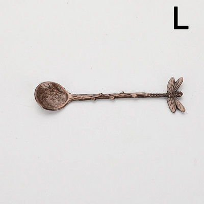 Magustoidulusikas Vintage Dragonfly Oksad Lehed Kuju mini Jäätis Tarretis Kohv Piim Segamislusikas Peen lusikas kööki