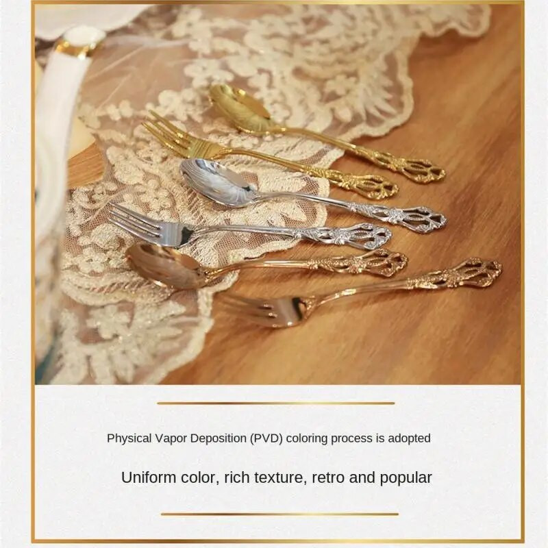 Kávékanál Retro Színes Színek Rozsdamentes acél Kanál Gyümölcsvilla Kreatív Könnyű Luxus Tükörfényező Kávékanál Tartós