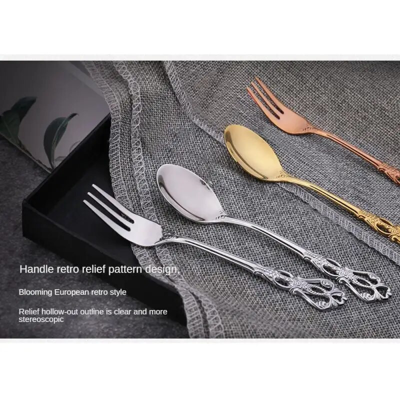 Kávékanál Retro Színes Színek Rozsdamentes acél Kanál Gyümölcsvilla Kreatív Könnyű Luxus Tükörfényező Kávékanál Tartós