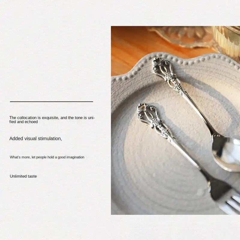 Kávékanál Retro Színes Színek Rozsdamentes acél Kanál Gyümölcsvilla Kreatív Könnyű Luxus Tükörfényező Kávékanál Tartós