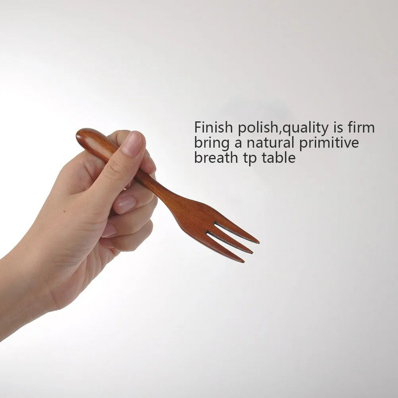 Egyszerű kínai favilla kanál bambusz konyhai edények desszertek saláta leves-teáskanál étkészletek konyhai kiegészítők