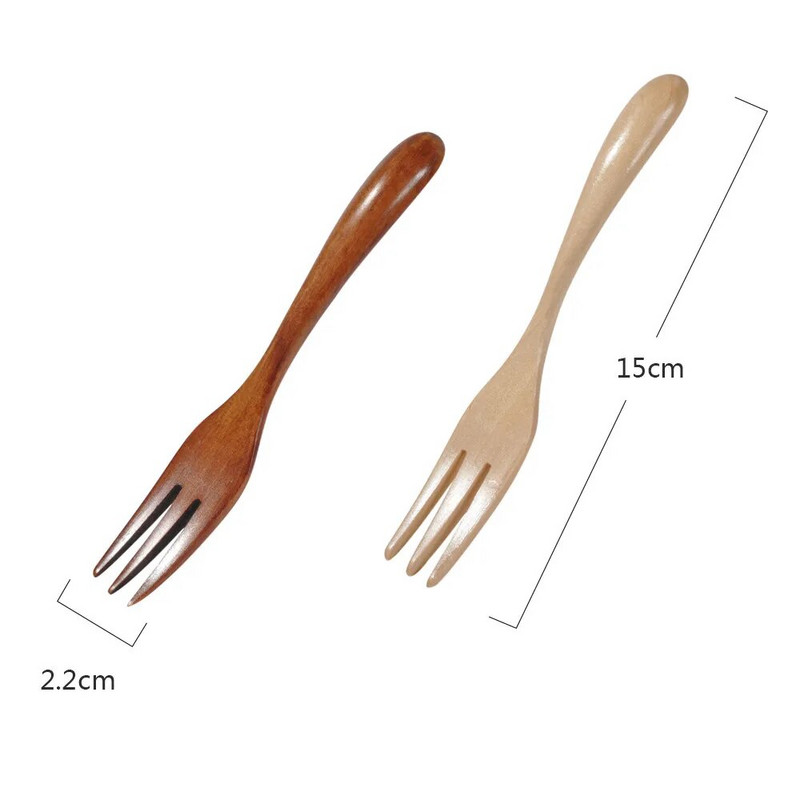 Egyszerű kínai favilla kanál bambusz konyhai edények desszertek saláta leves-teáskanál étkészletek konyhai kiegészítők
