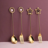 304 roostevabast terasest kohvilusikas magustoidulusikas Fork With Pretty Pendant arbuusijäätiselusikas Teelusikas Creative lauanõud