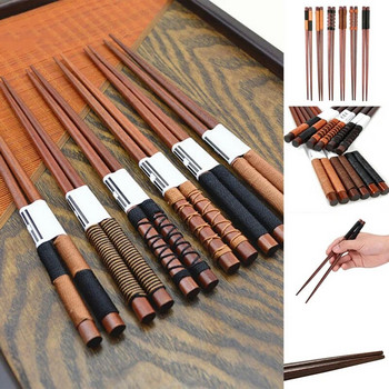 6 Ζεύγη Ξύλινα Chopsticks Χειροποίητα Κλασικό Γιαπωνέζικο Φυσικό Σετ δώρου από ξύλο