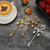 Νέο κουτάλι ανάμειξης καφέ τσαγιού Mini Heart LOVE Spoon Long Handle Flatware Εργαλεία κατανάλωσης καφέ Κουζίνα Gadget Δώρο για την Ημέρα του Αγίου Βαλεντίνου
