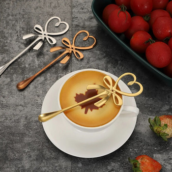 Νέο κουτάλι ανάμειξης καφέ τσαγιού Mini Heart LOVE Spoon Long Handle Flatware Εργαλεία κατανάλωσης καφέ Κουζίνα Gadget Δώρο για την Ημέρα του Αγίου Βαλεντίνου