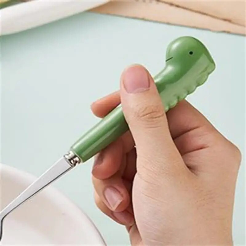 Kezdőlap evőkanál rajzfilm Aranyos kanál villa snack torta desszert villák torta gyümölcs Különleges ajándék kanál Aranyos dinoszaurusz villa étkészlet