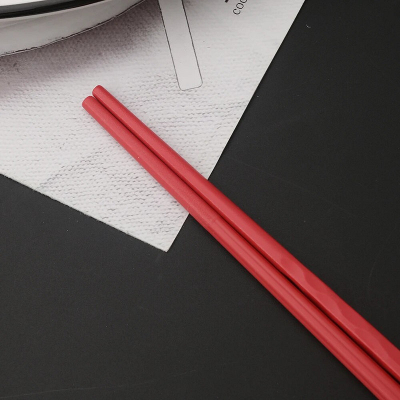 5 pár kínai japán pálcika Sushi pálcika Koreai pálcika Újrafelhasználható ötvözet evőpálcika Konyhai evőeszköz tartozékok