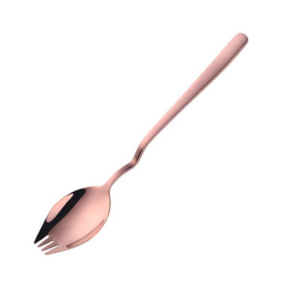 1 tk lusikakahvel roostevabast terasest spork rippuv tass salati lusikas 8 värvi magustoidu suupiste kahvlid korduvkasutatavad kuldsed peo pikniku sööginõud