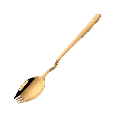 1 tk lusikakahvel roostevabast terasest spork rippuv tass salati lusikas 8 värvi magustoidu suupiste kahvlid korduvkasutatavad kuldsed peo pikniku sööginõud