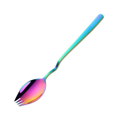 1 tk lusikakahvel roostevabast terasest spork rippuv tass salati lusikas 8 värvi magustoidu suupiste kahvlid korduvkasutatavad kuldsed peo pikniku sööginõud