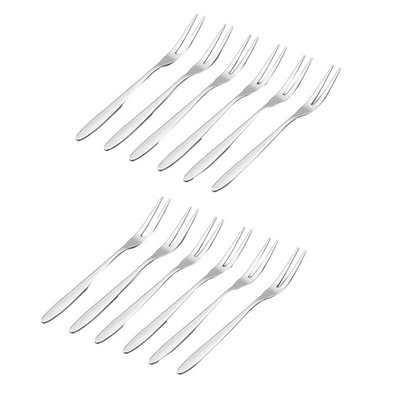 12 bucăți furculițe pentru desert, 5,1 inch din oțel inoxidabil mini furculiță pentru salată cu fructe furculițe pentru degustare furculiță pentru cocktail