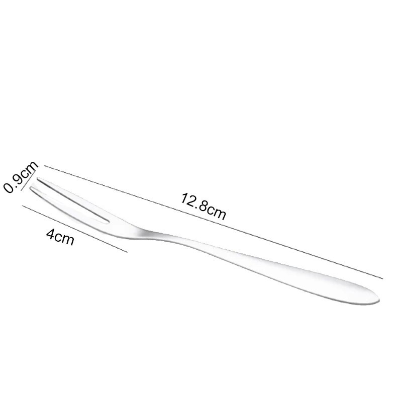 12 db desszert villa, 5,1 hüvelykes rozsdamentes acél mini saláta gyümölcsvilla kóstoló villa koktélvilla