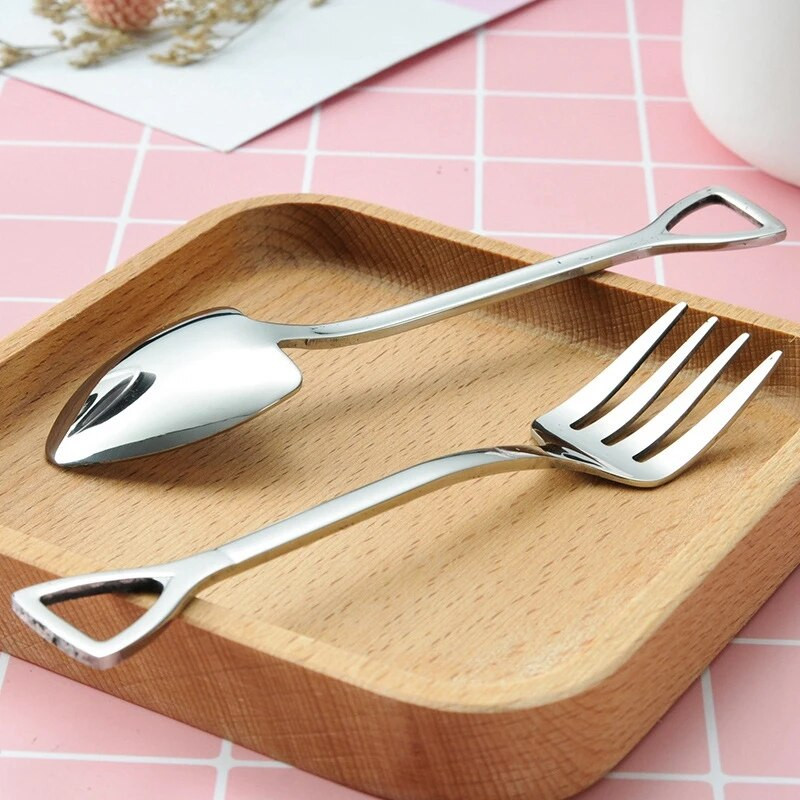 1 db 304 rozsdamentes acél étkészlet tejes teáskanál villa