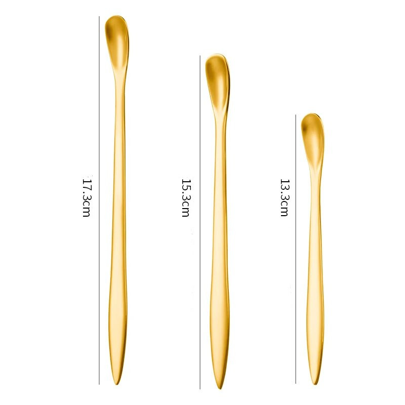 Rozsdamentes acél kettő az egyben teáskanál hosszú nyelű evőeszköz otthoni kávé tea keverő kanál étkészlet Mini gombóc konyhai eszközök