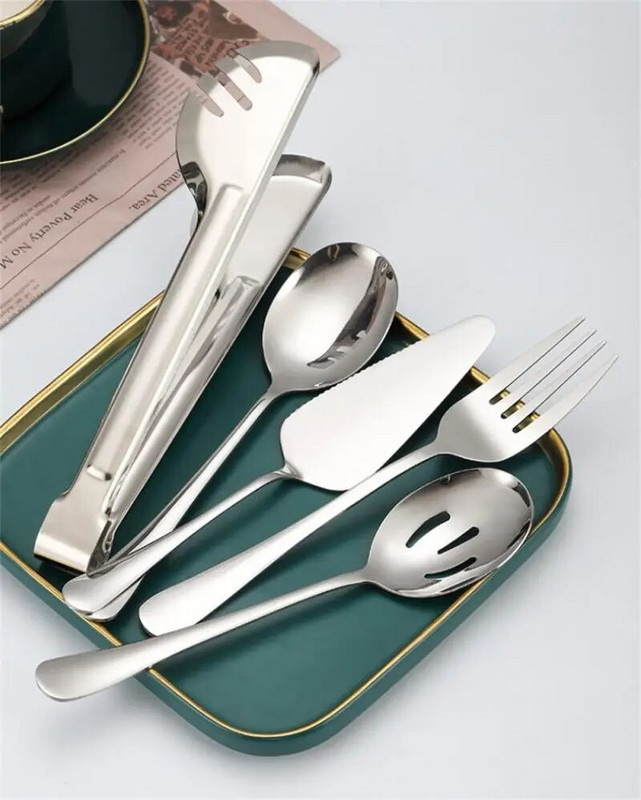 Rozsdamentes acél ételfogó Étkezési kanál Véses kanál Leveskanál Desszert Villa Lapát Evőeszközkészlet Konyhai étkező bár étkészlet