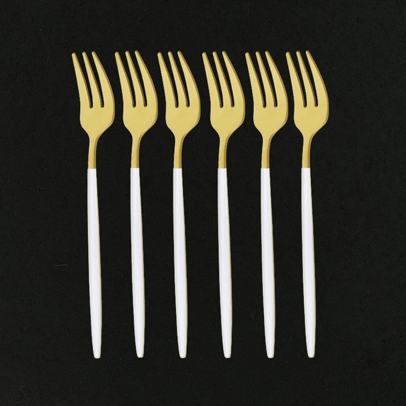 Fehérarany tükör étkészlet 18/10 rozsdamentes acél kés villa kanál ezüst evőeszköz készlet konyhai evőeszközök étkészlet