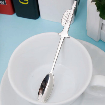 Музикален символ Лъжица за кафе Лъжица за разбъркване на чай от неръждаема стомана Чай Десерти Лъжица за захар Посуда Кухненски инструменти Лъжица за сладолед