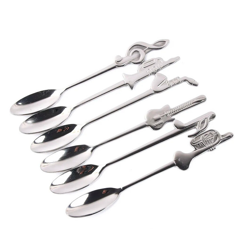 Zenei szimbólum Kávékanál Rozsdamentes acél Tea Keverő Kanál Tea Desszertek Cukorkanál Evőeszközök Konyhai eszközök Fagylalt kanál