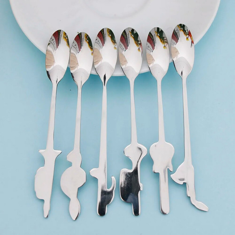 Zenei szimbólum Kávékanál Rozsdamentes acél Tea Keverő Kanál Tea Desszertek Cukorkanál Evőeszközök Konyhai eszközök Fagylalt kanál