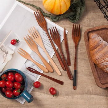 1 τμχ Ξύλινο μαχαίρι πιρούνι Σαλάτα Επιδόρπια Πιρούνι Φρούτων Μαγειρικό σκεύος Εργαλεία Μαγειρικής κουζίνας Μονόχρωμο Περιβάλλον Ανθεκτικό Επιτραπέζιο Σπίτι