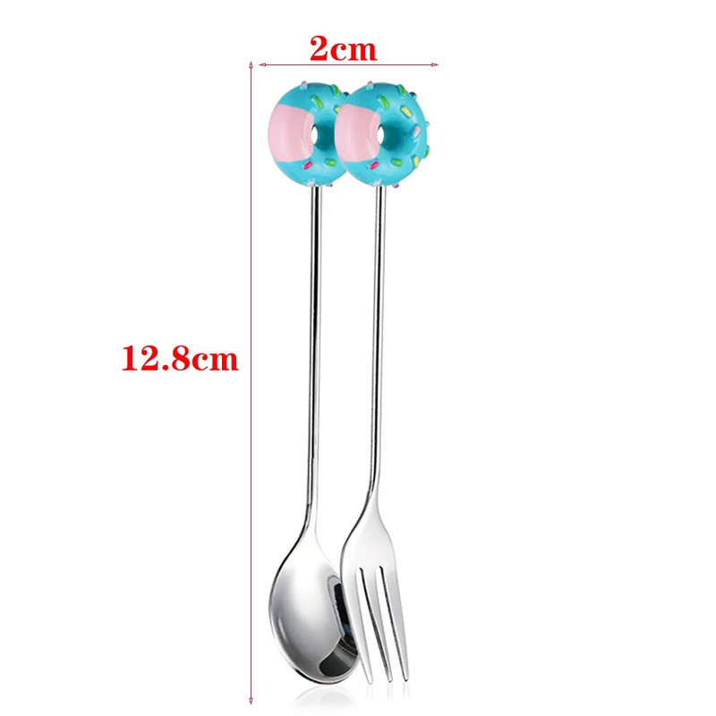 1 db mini desszert kanál rozsdamentes acél kanál villa fagylalt kávé keverő kanalak teáskanál fánk gyümölcsvilla konyhai evőeszközök