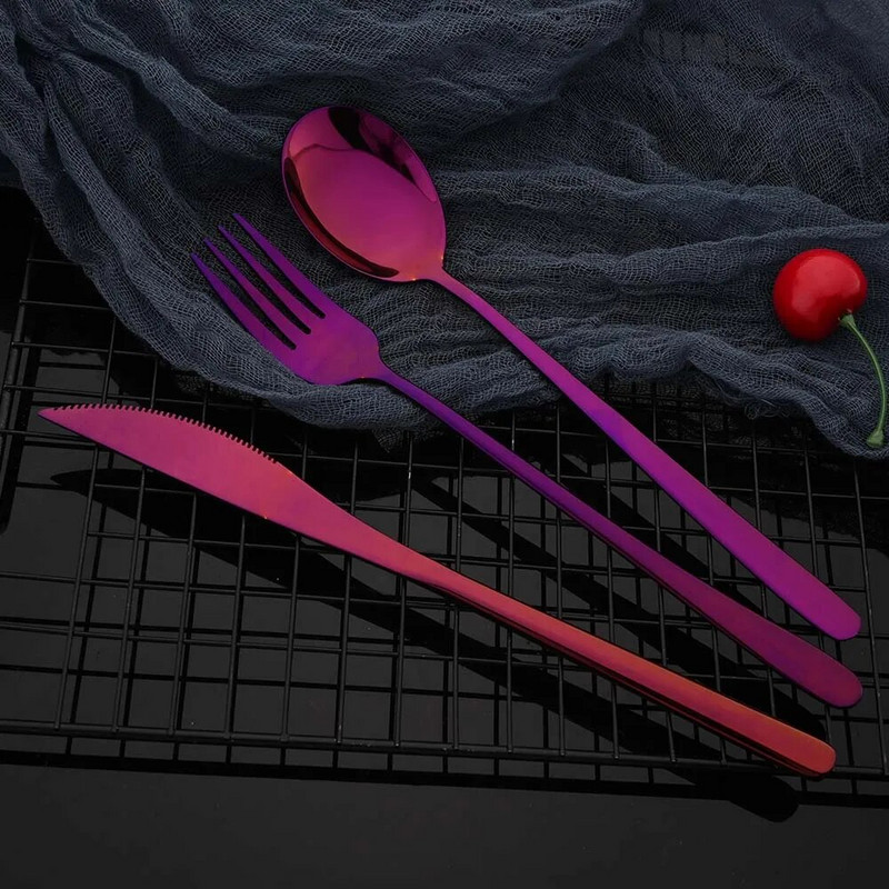 5 db-os lila étkészlet Western étkészlet