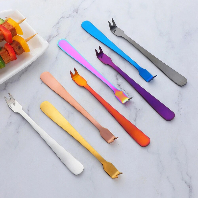 Többcélú rozsdamentes acél grilleszközök Arany BBQ Húsvilla Gombóc kanál Desszert Gyümölcsvilla Gyerekeknek Ételválasztás Konyha