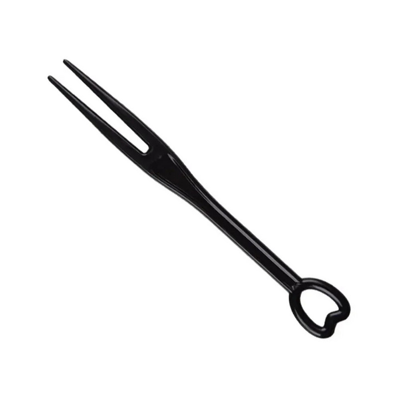 Eldobható gyümölcsvilla 100db/szett átlátszó/fekete Kawaii szív műanyag fogpiszkáló háztartási konyhai bulivilla szerszámtartozékok